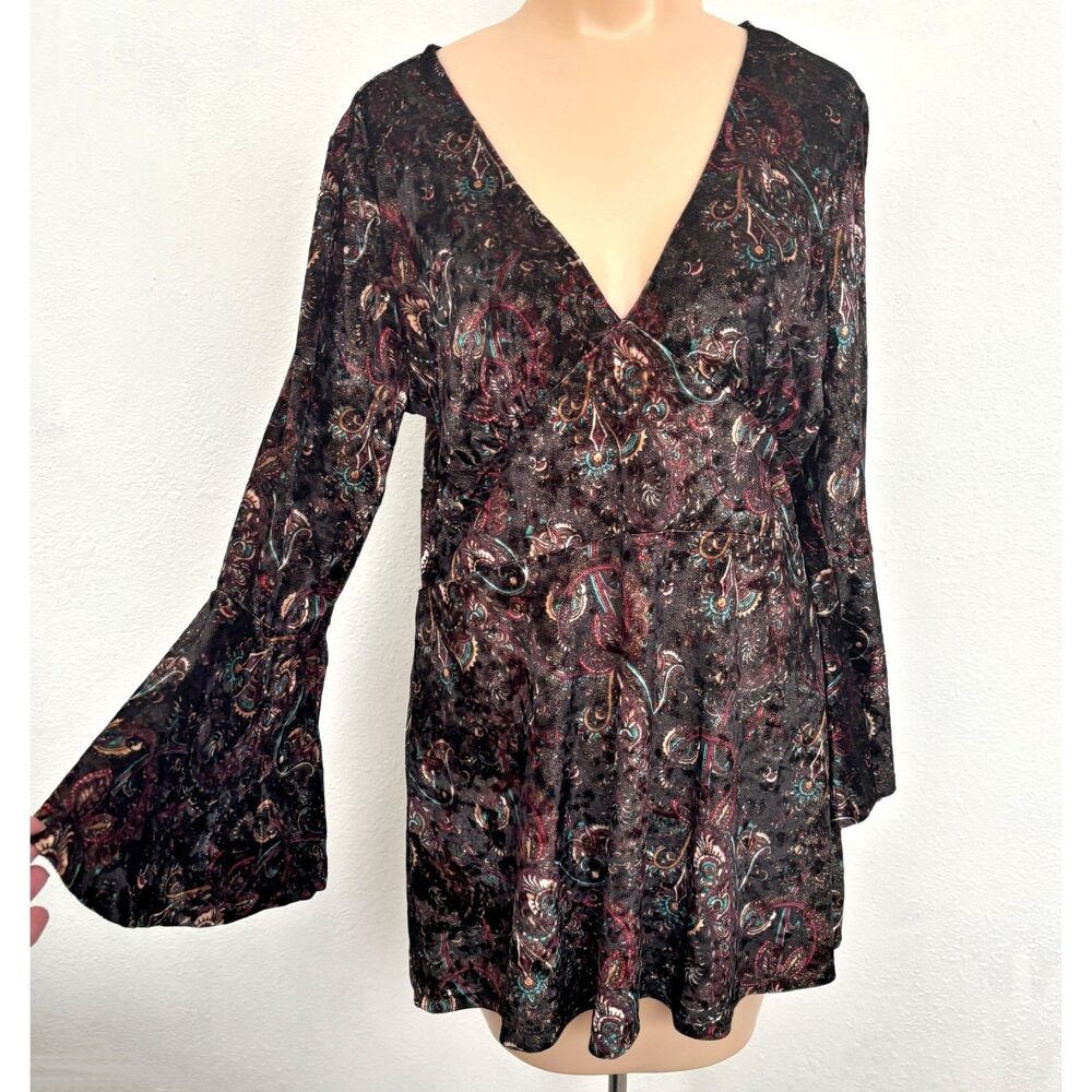 Womens Velvet Top Large
